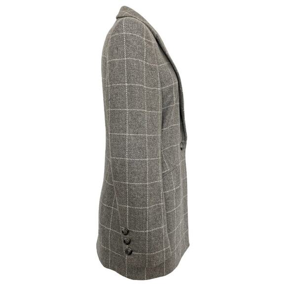 Escada Margaretha Ley Gray Windowpane Check Cashmere Blazer - US Size 6 / DE 38 - Picture 4 of 6